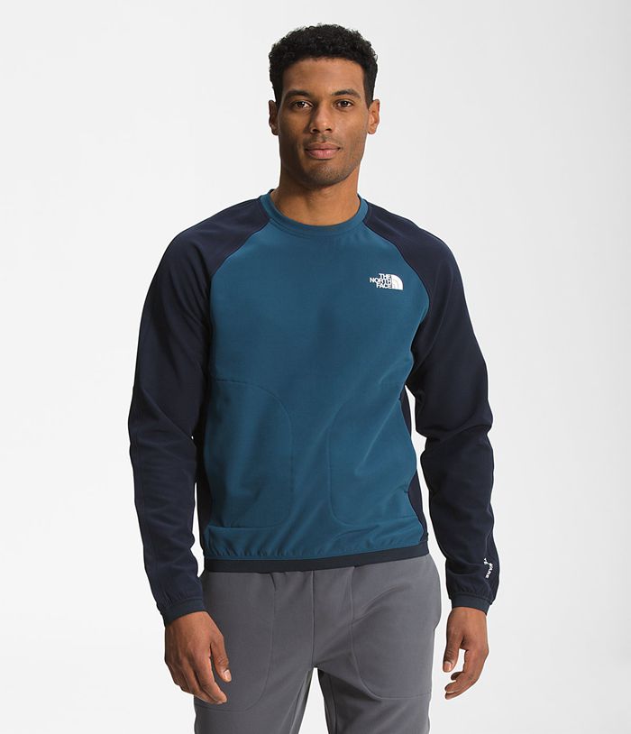 The North Face Sweatshirt Tekware® Fleece Crewneck Navy - Mens - Thailand NJDTV-8356